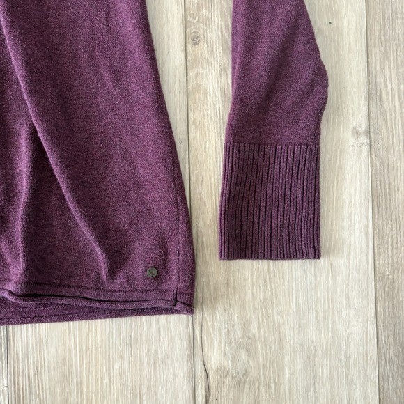 EDDIE BAUER Womens V Neck Jumper Sweater XS Purple Cotton Blend Long Sleeve - Picture 2 of 6